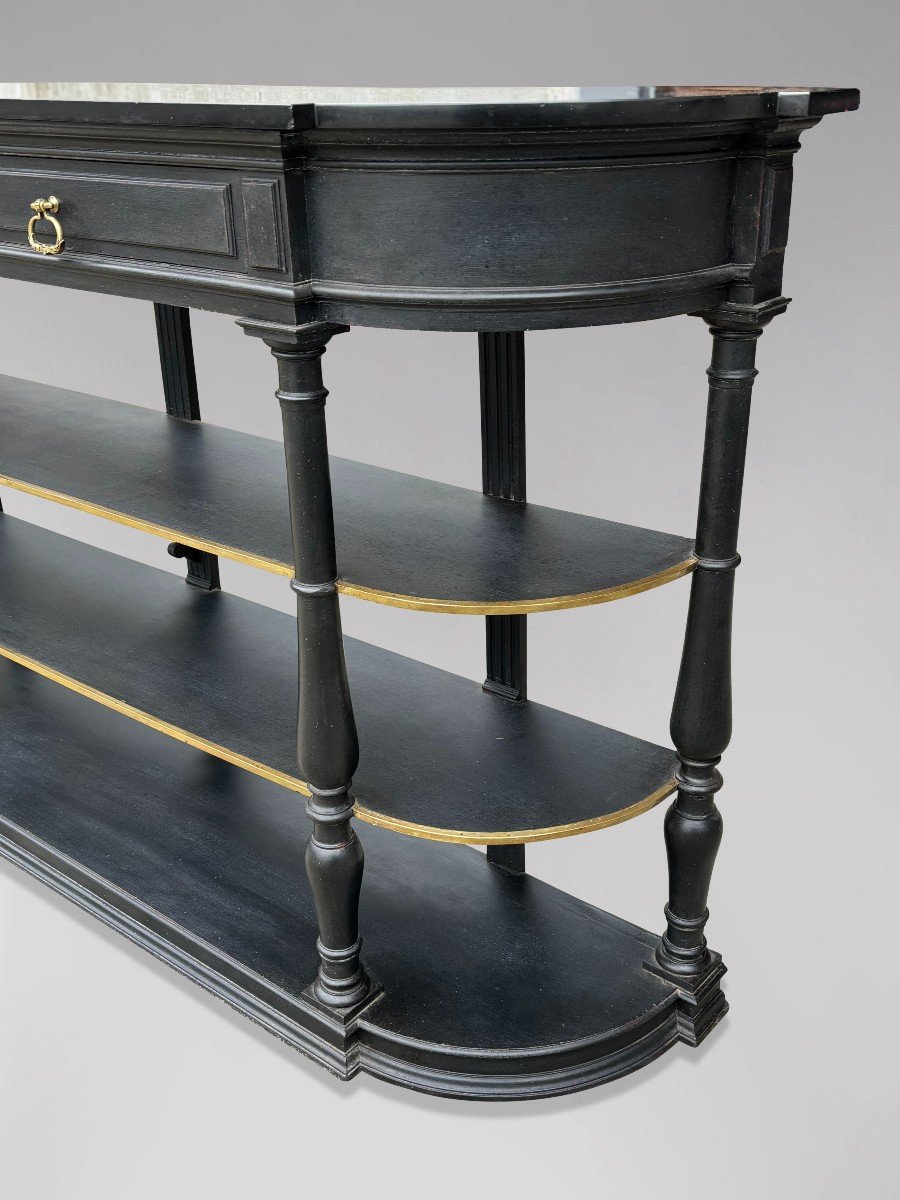 19th Century French Painted Marble Top Console Table-photo-4