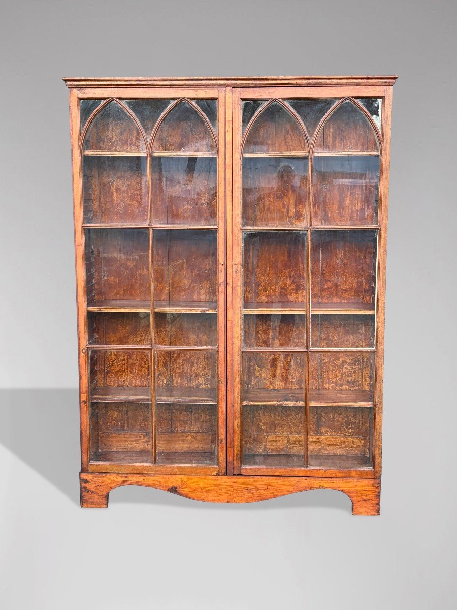 19th Century Country House Pine Display Bookcase-photo-2