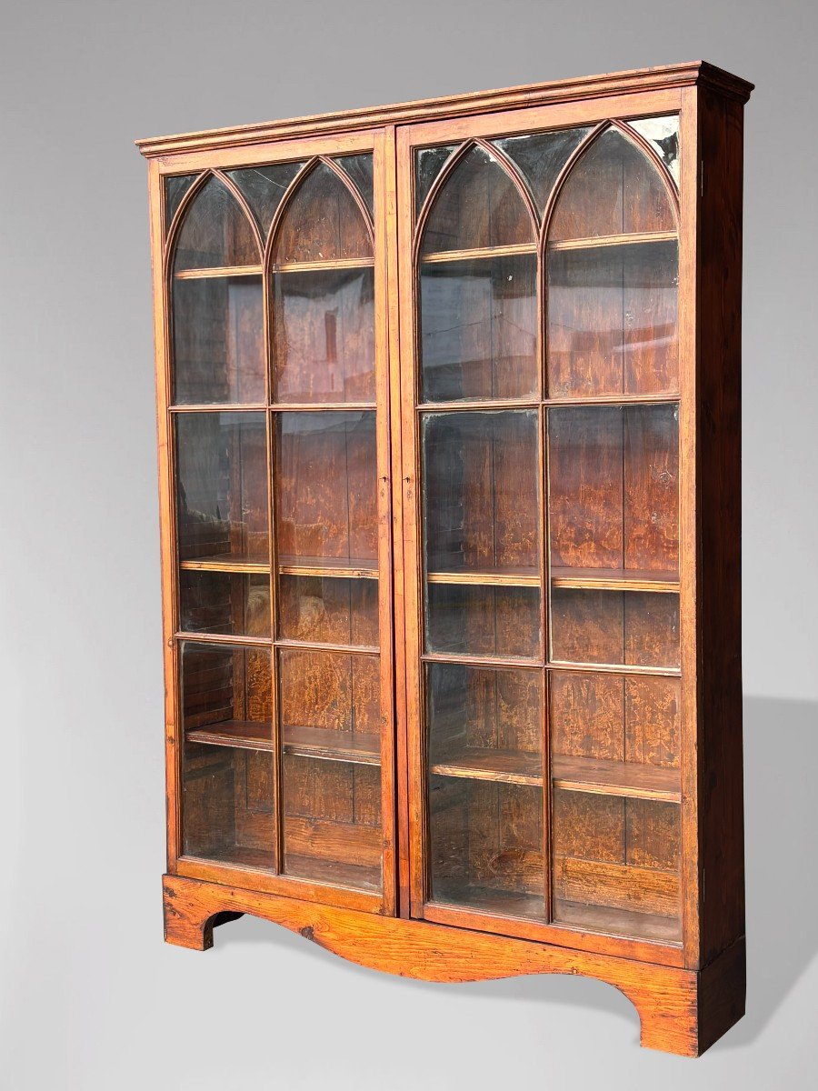 19th Century Country House Pine Display Bookcase-photo-3