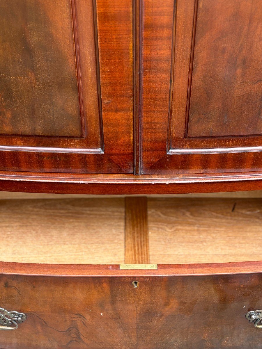 Edwardian Period Mahogany Bow Front Wardrobe-photo-2