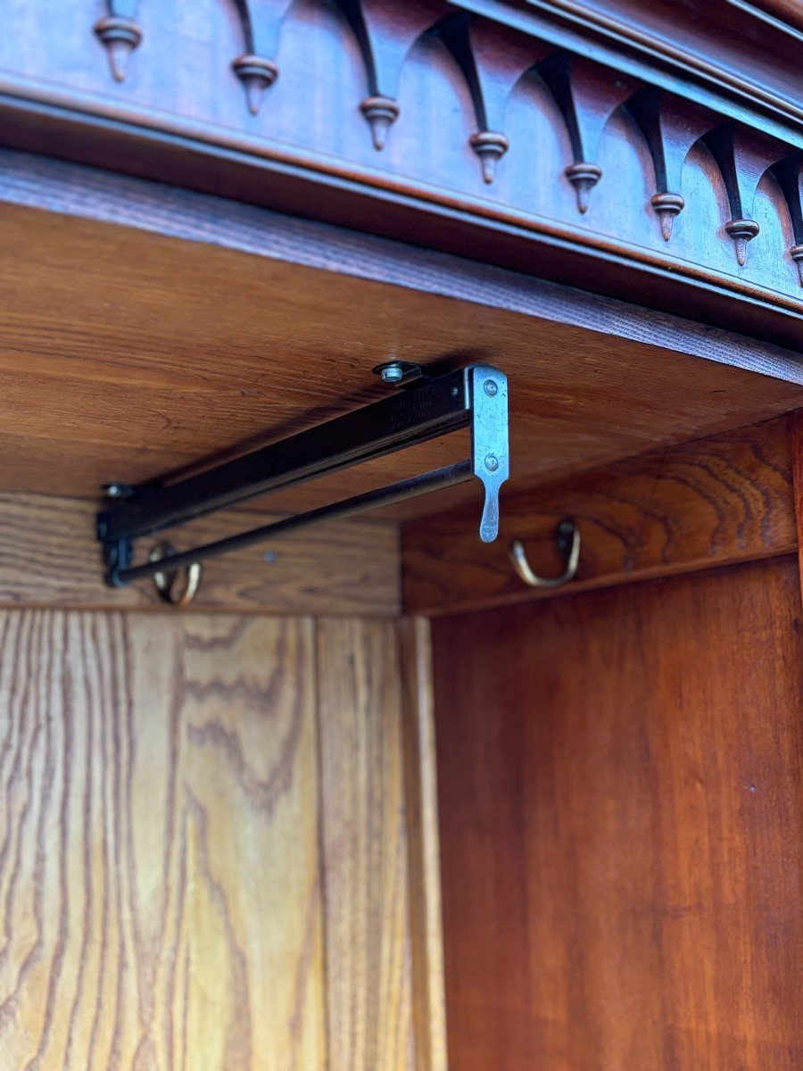 Edwardian Period Mahogany Bow Front Wardrobe-photo-8