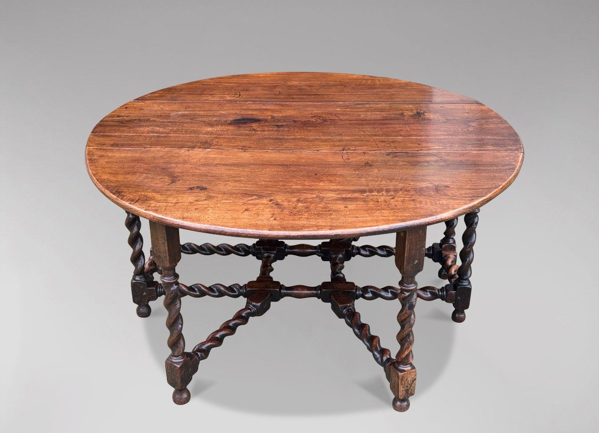 Large 17th Century Charles II Period Solid Oak Gateleg Table