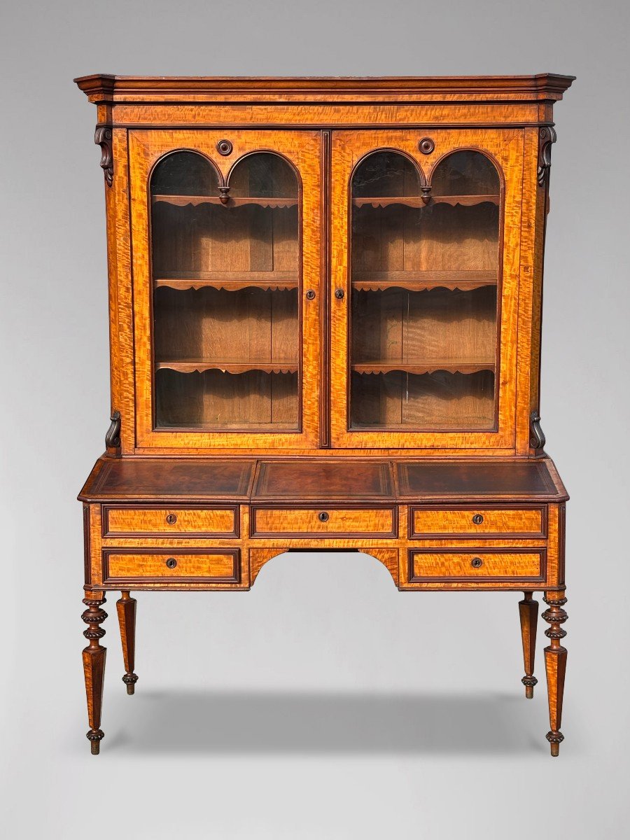 19th Century Louis Philippe Bureau Bookcase In Maple-photo-5