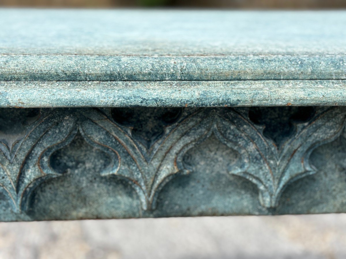 19th Century Painted Gothic Console Table-photo-8