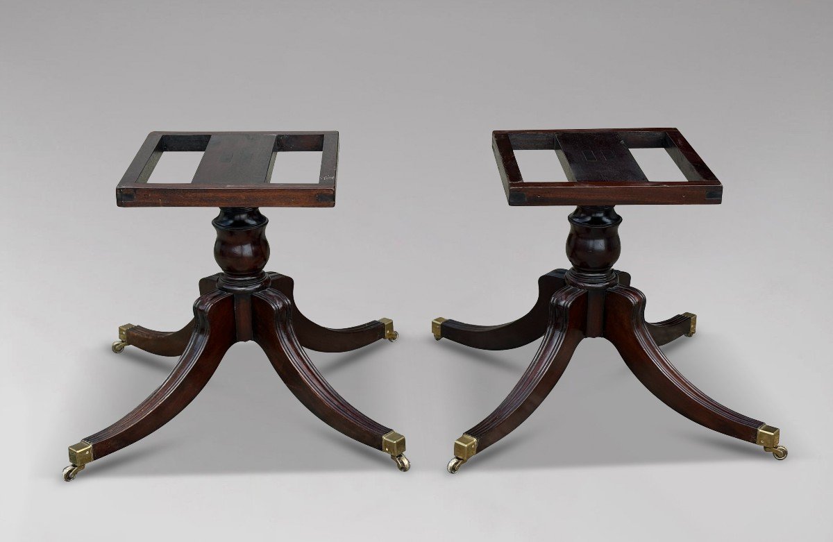 19th Century Georgian Period Mahogany Twin Pedestal Dining Table-photo-3