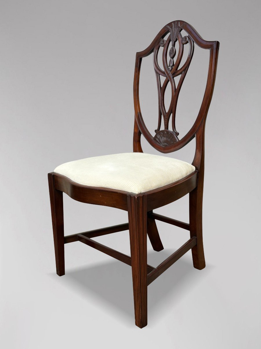 Set Of 8 19th Century Mahogany George Hepplewhite Dining Chairs-photo-3