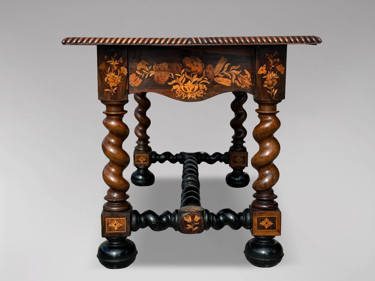 Exceptional Early 19th Century Dutch Walnut Marquetry Center Table-photo-1