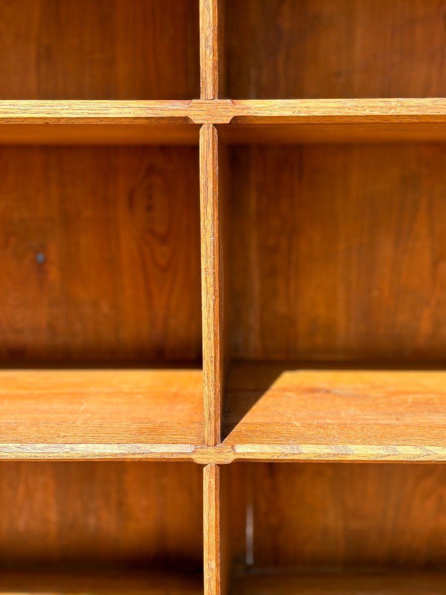 Pair Of Oak Arts And Crafts Tall Open Library Bookcases-photo-4