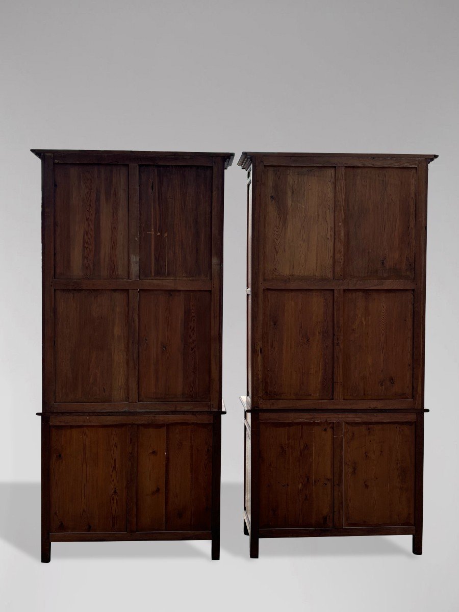 Pair Of Oak Arts And Crafts Tall Open Library Bookcases-photo-2