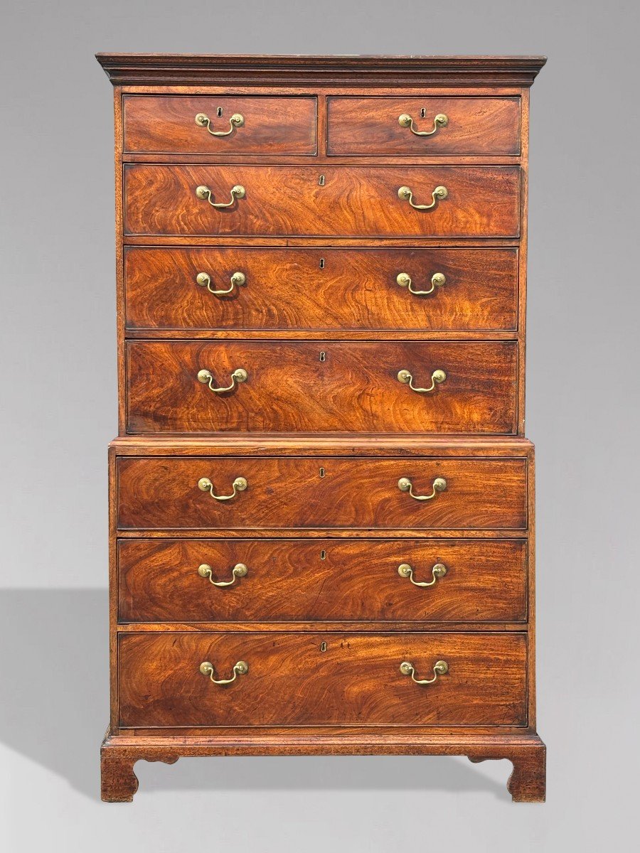 18th Century George III Period Mahogany Chest On Chest-photo-2