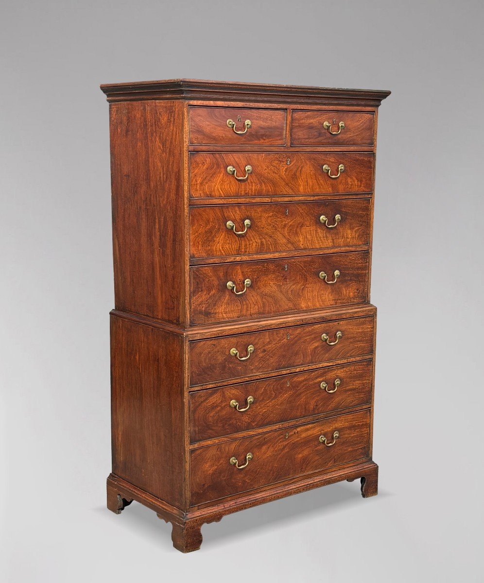 18th Century George III Period Mahogany Chest On Chest-photo-3