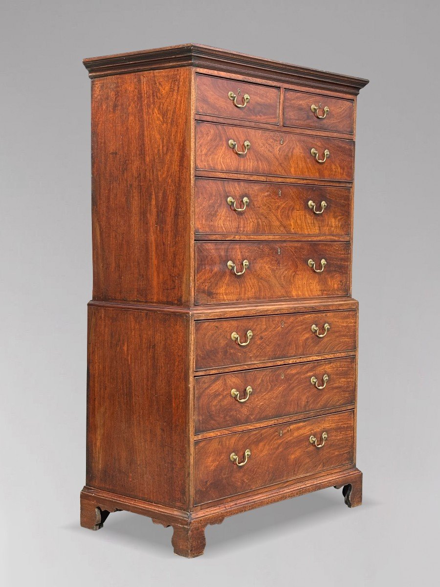 18th Century George III Period Mahogany Chest On Chest-photo-2