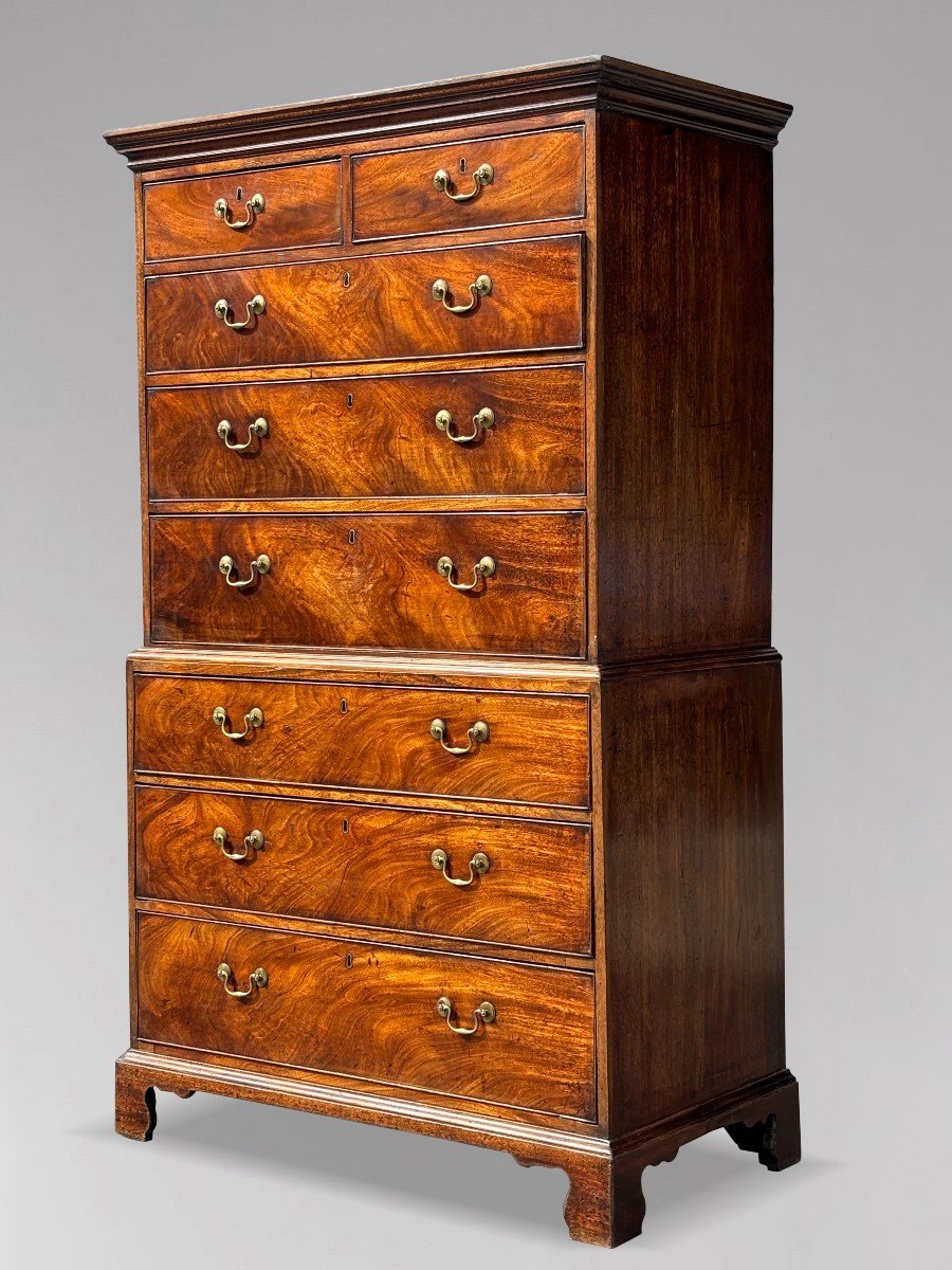 18th Century George III Period Mahogany Chest On Chest