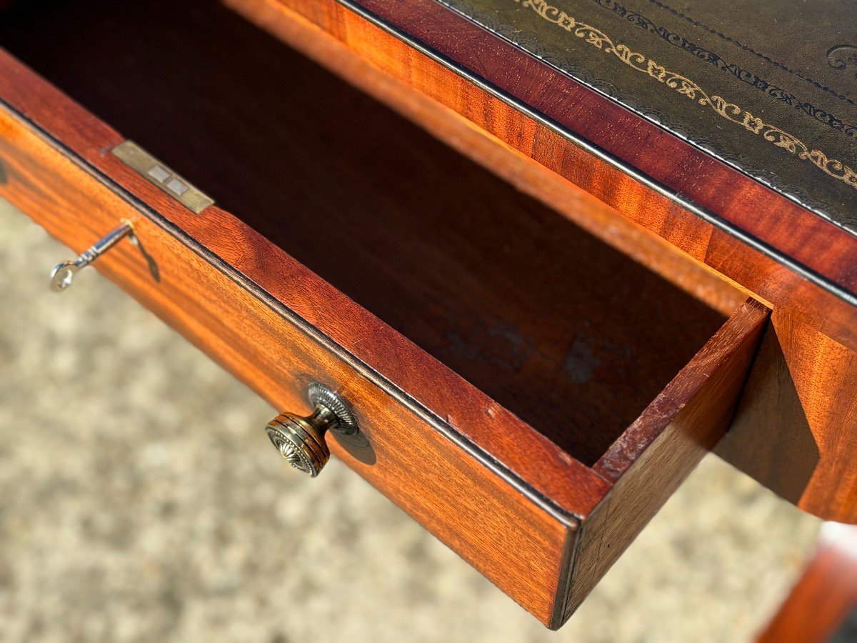 Early 19th Century Regency Period Mahogany Partners Library Writing Table-photo-2