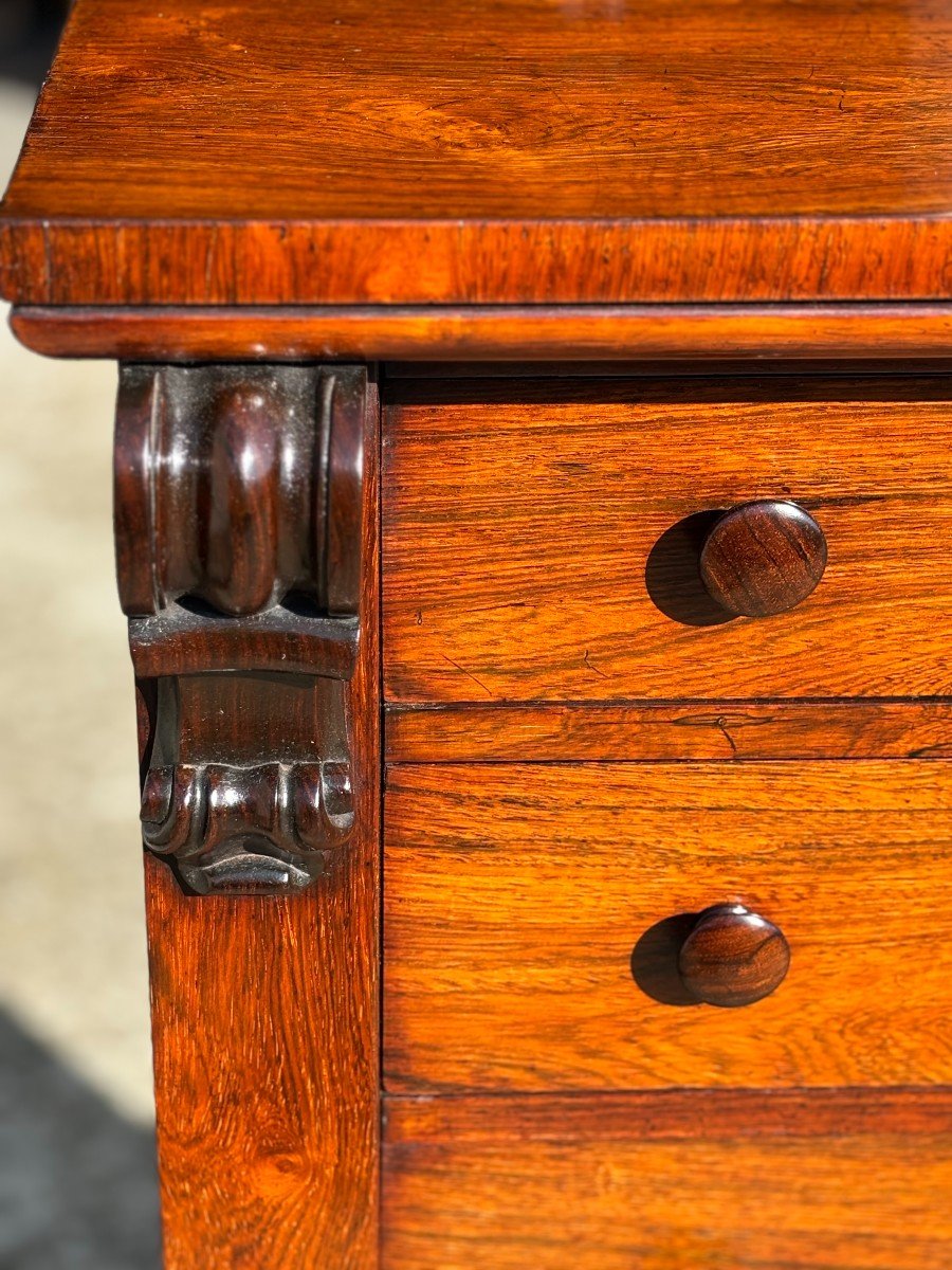 Mid 19th Century Victorian Period Rosewood Wellington Chest-photo-3