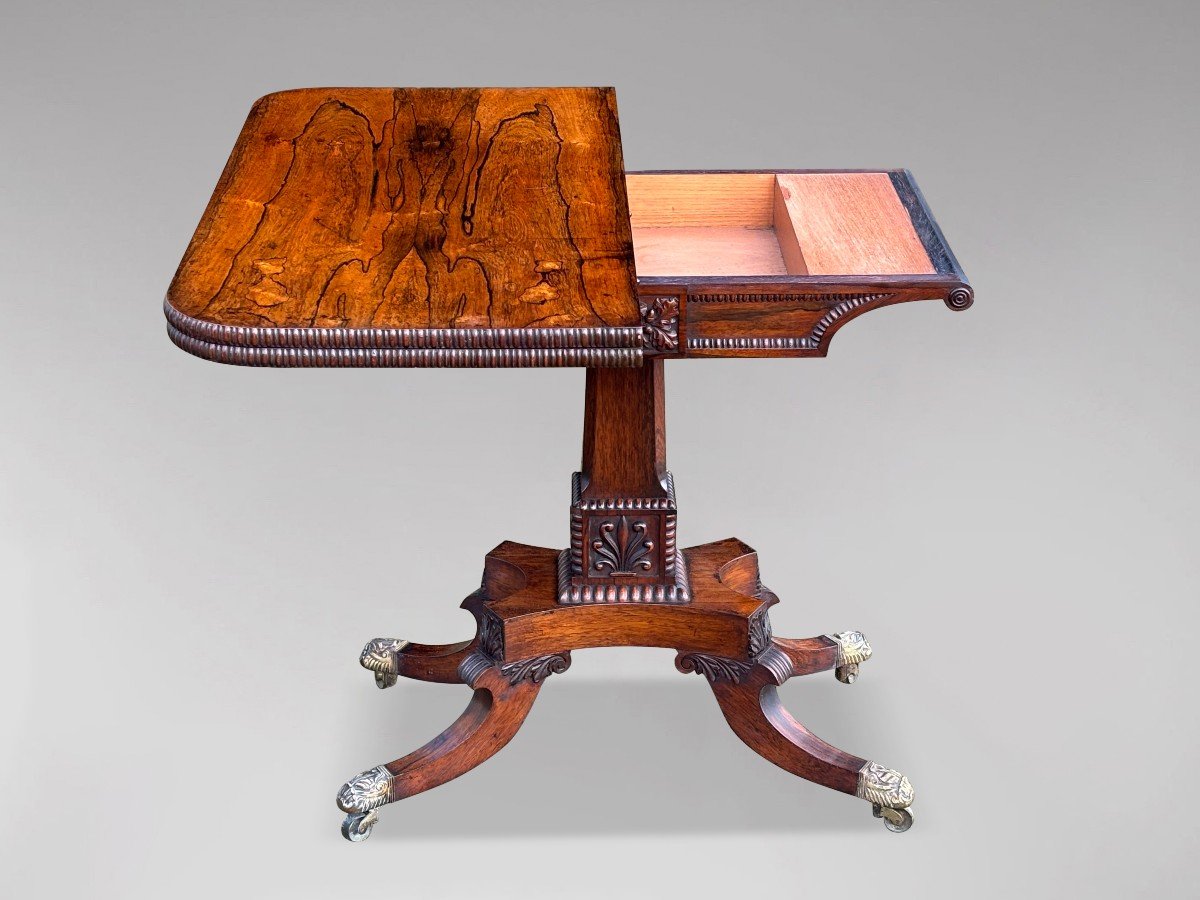 Table à Cartes Pliante George IV en Palissandre, Début du 19ème Siècle, circa 1825-photo-2