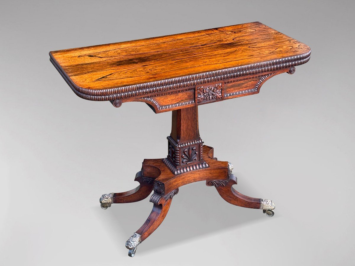 Table à Cartes Pliante George IV en Palissandre, Début du 19ème Siècle, circa 1825-photo-6