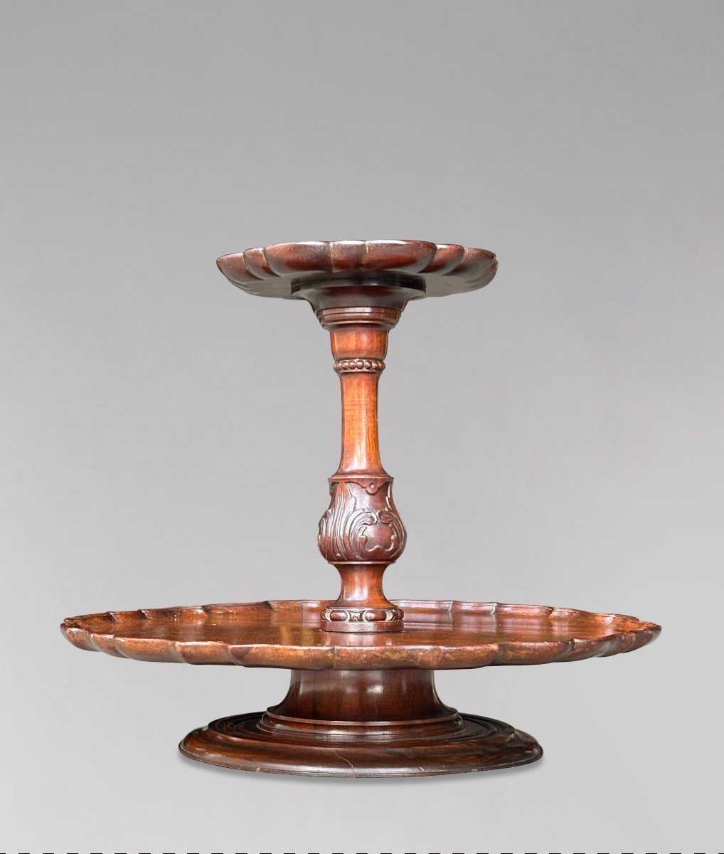 Mid 19th Century Two Tier Mahogany Lazy Susan-photo-4