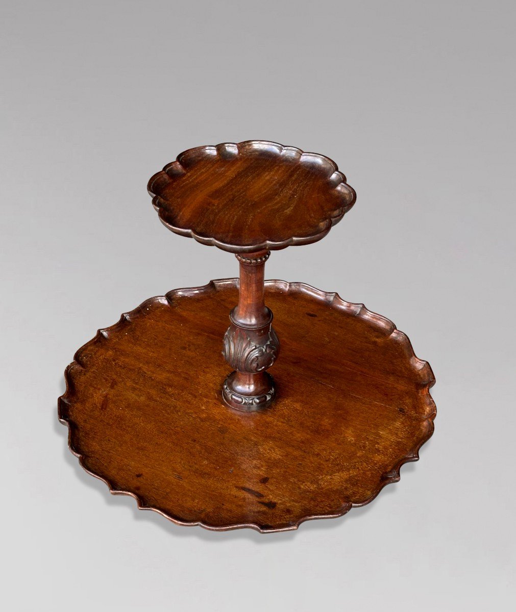 Mid 19th Century Two Tier Mahogany Lazy Susan-photo-4