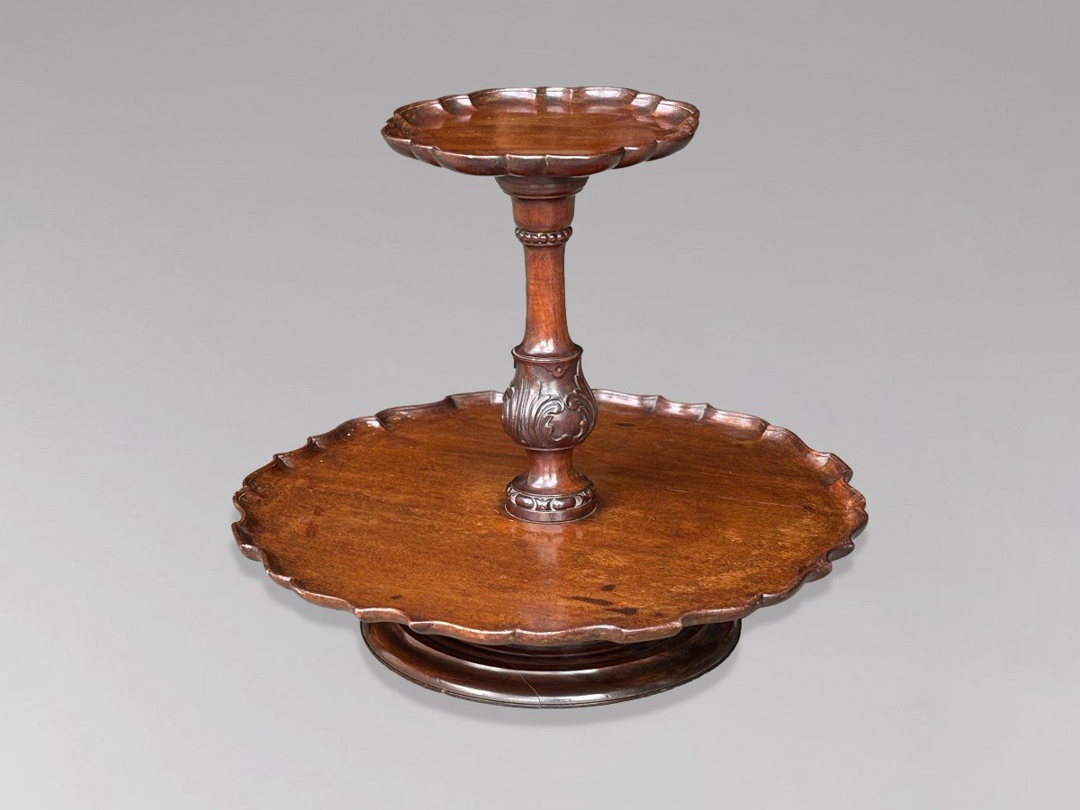 Mid 19th Century Two Tier Mahogany Lazy Susan