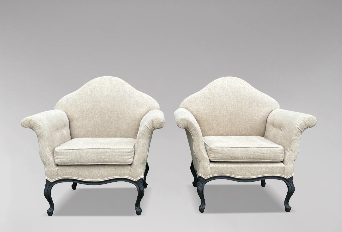 Pair Of French Upholstered Armchairs