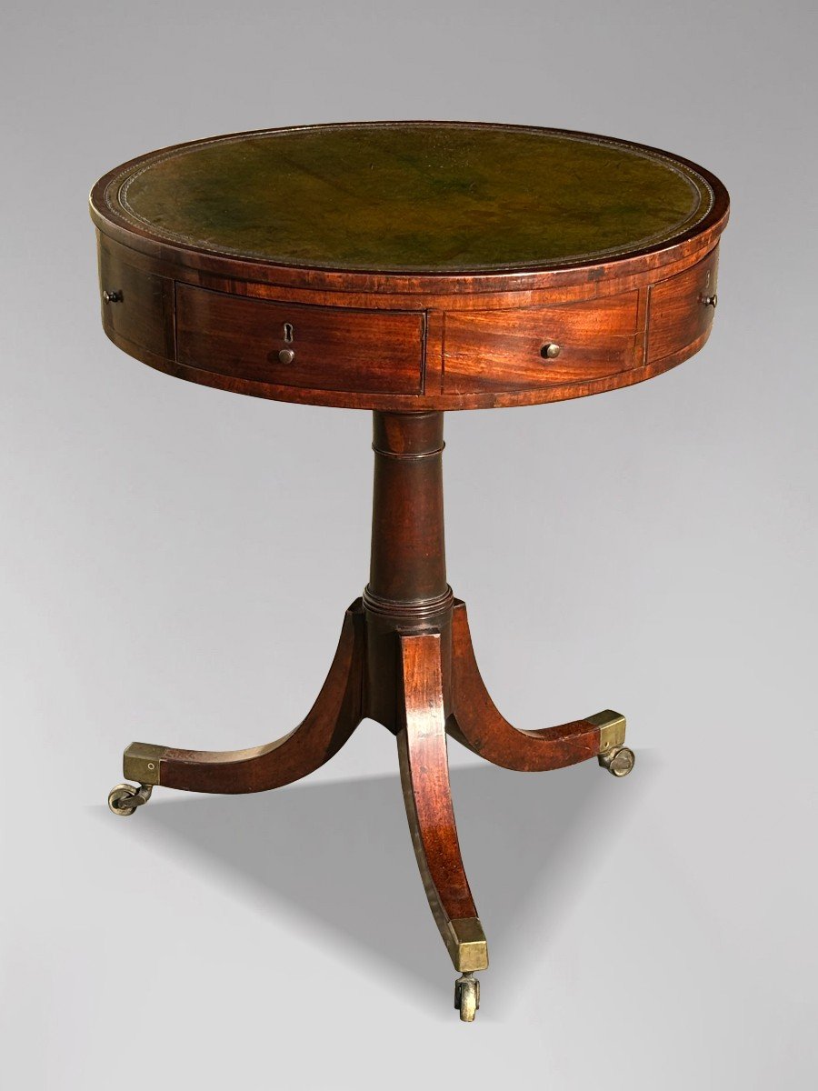 18th Century George III Period Small Mahogany Drum Table-photo-5