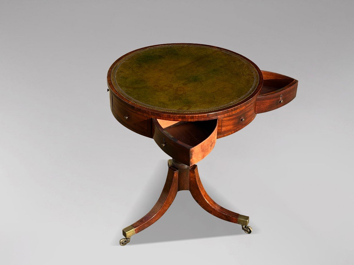 18th Century George III Period Small Mahogany Drum Table-photo-7