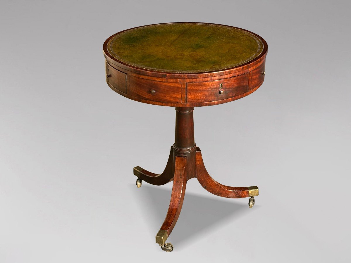 18th Century George III Period Small Mahogany Drum Table