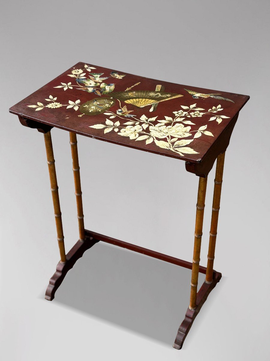 19th Century Nest Of 4 Floral Painted Tables-photo-5