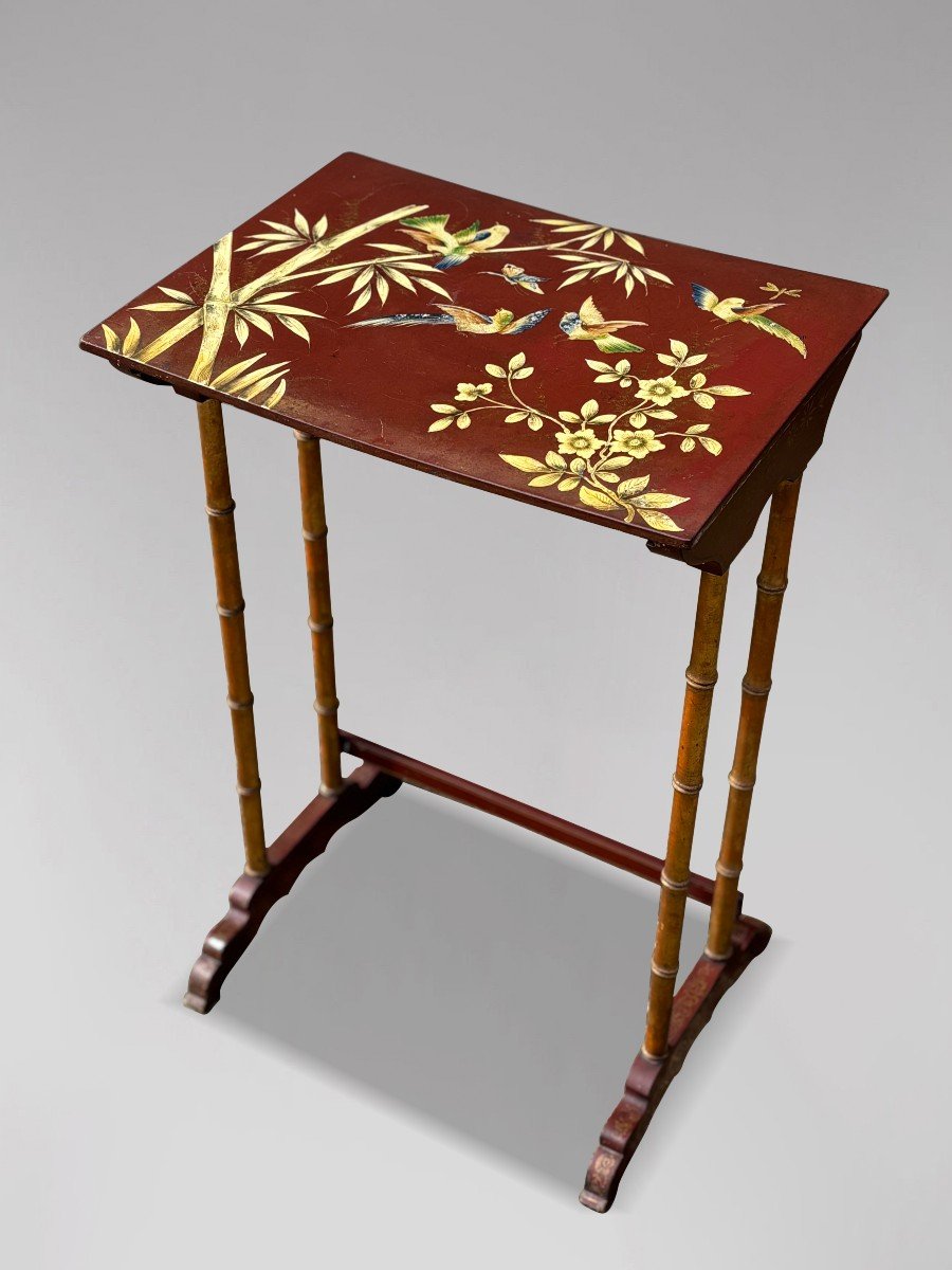 19th Century Nest Of 4 Floral Painted Tables-photo-6