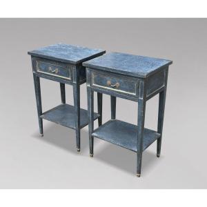 Pair Of French Painted Bedside Tables