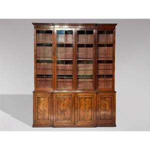 Early 19th Century Regency Period Mahogany 4-door Breakfront Library Bookcase