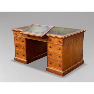 19th Century Oak Partners Desk