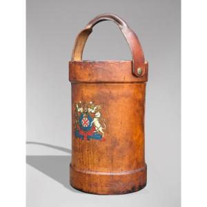 Early 20th Century English Leather Fire Bucket