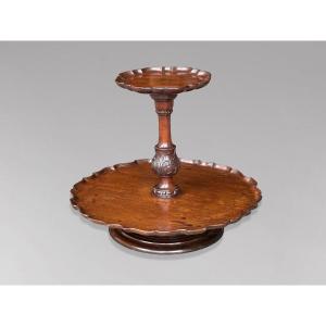 Mid 19th Century Two Tier Mahogany Lazy Susan