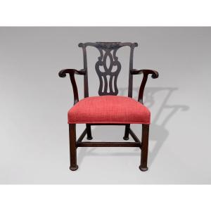 18th Century, George III Period Mahogany Chippendale Armchair