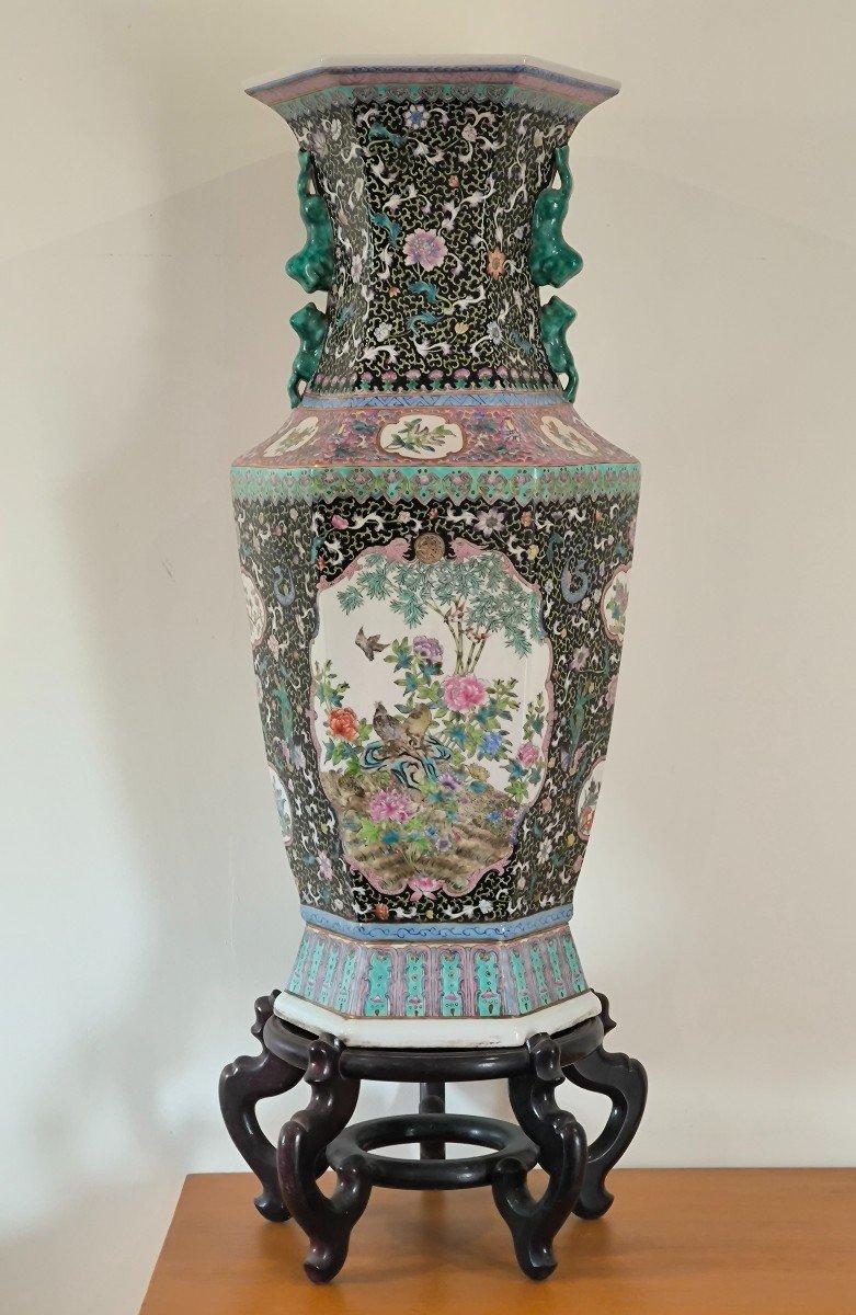 Paire De Vases Canton Début XXème Siècle 