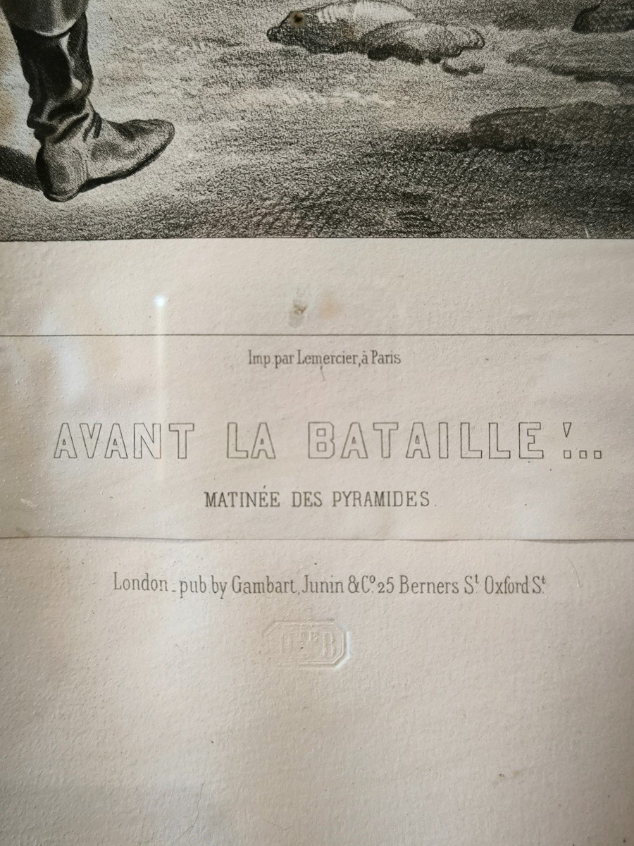 Lithographie De Marin Lavigne L.s. 1ère Campagne d'égypte Bonaparte Et Ses Grenadiers-photo-1