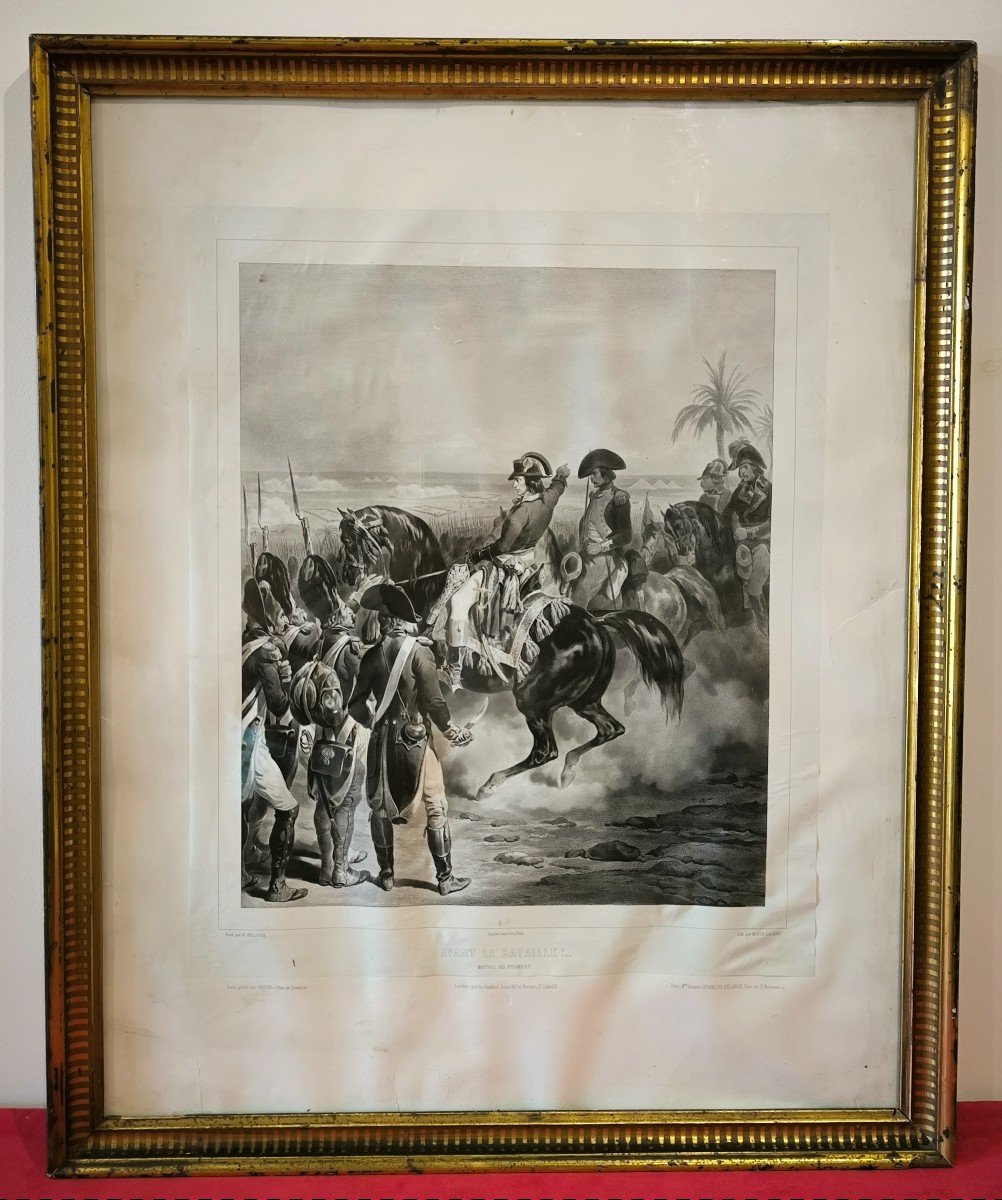 Lithographie De Marin Lavigne L.s. 1ère Campagne d'égypte Bonaparte Et Ses Grenadiers