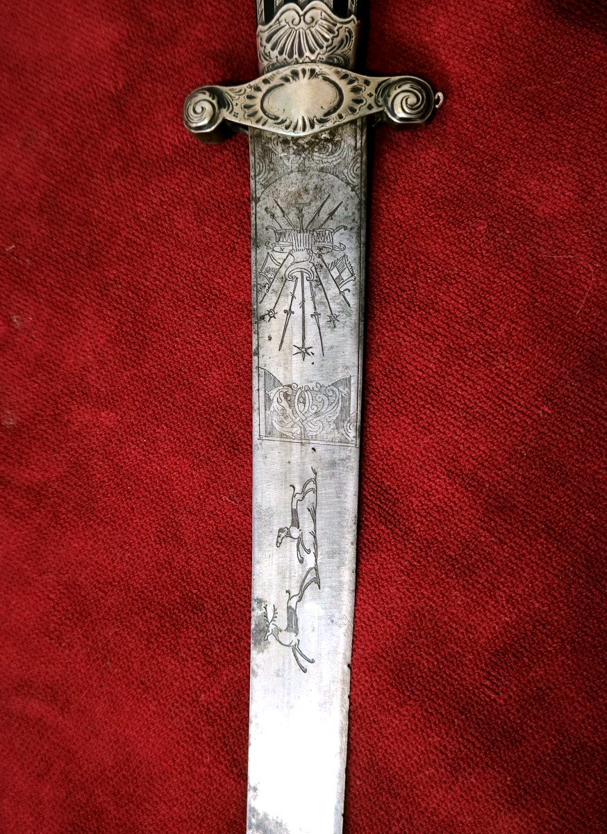 Louis XIV Or Louis XV Silver Hunting Dagger-photo-3