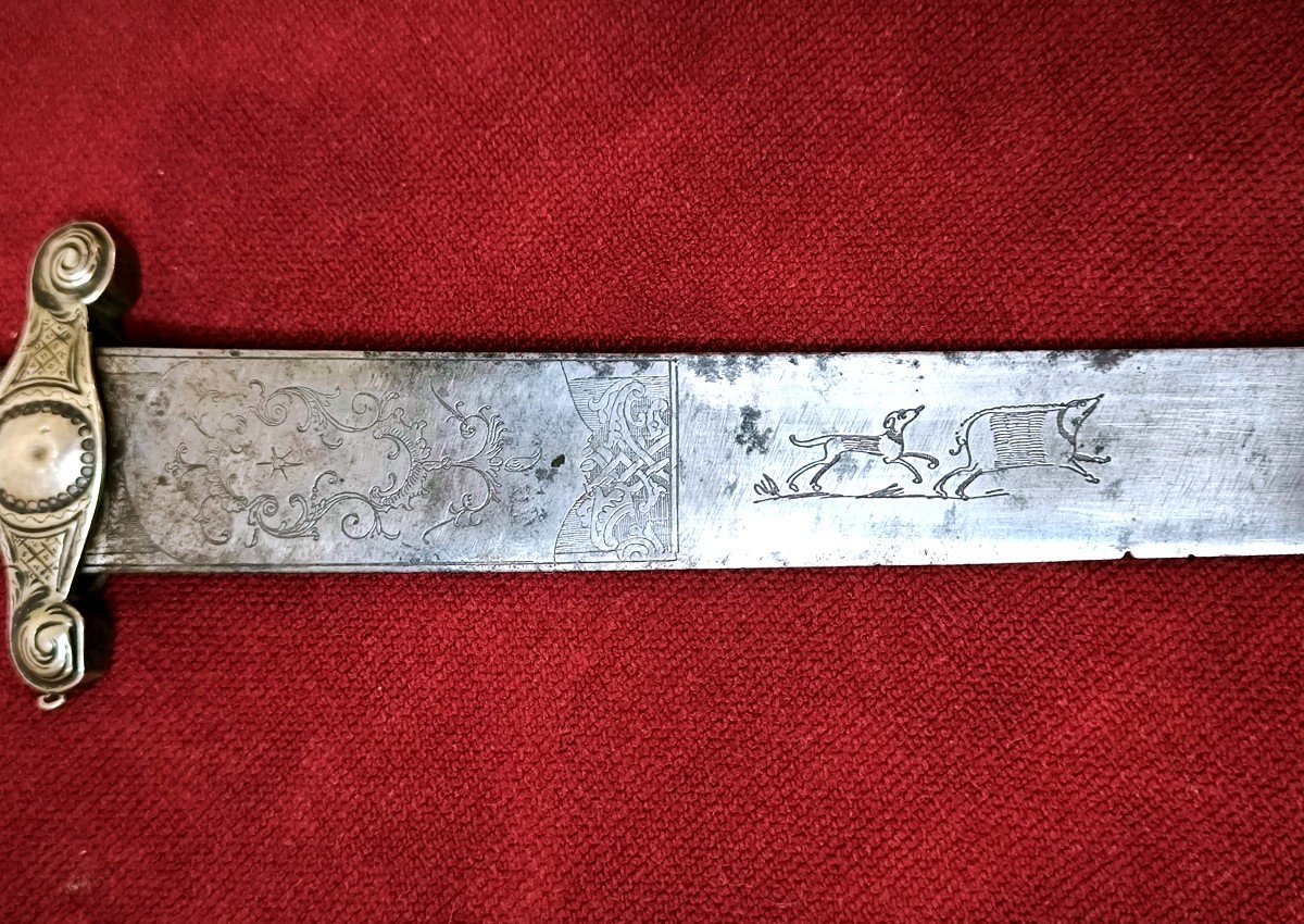 Louis XIV Or Louis XV Silver Hunting Dagger-photo-1