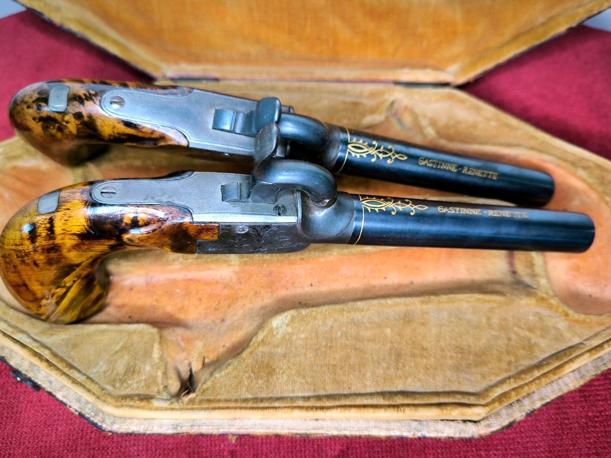 Pair Of Gastinne Renette Pistols In A Case -photo-3