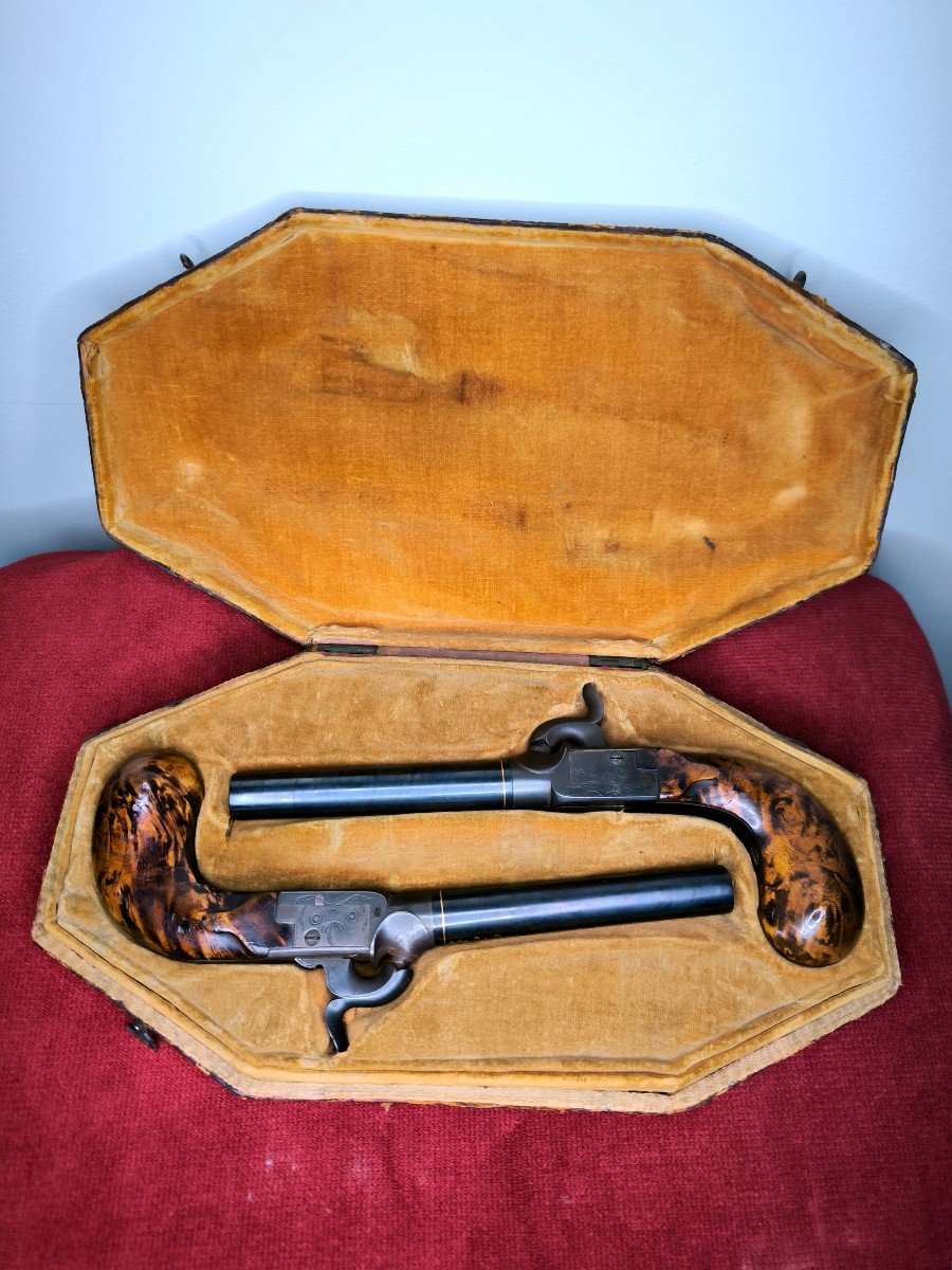 Pair Of Gastinne Renette Pistols In A Case 