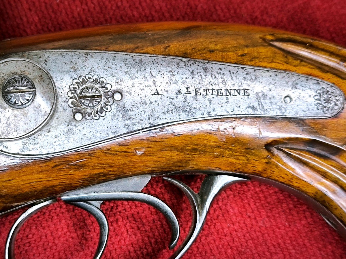 Pistolet Signé Jalabert Lamotte Modèle 1855 Civil De Luxe -photo-3