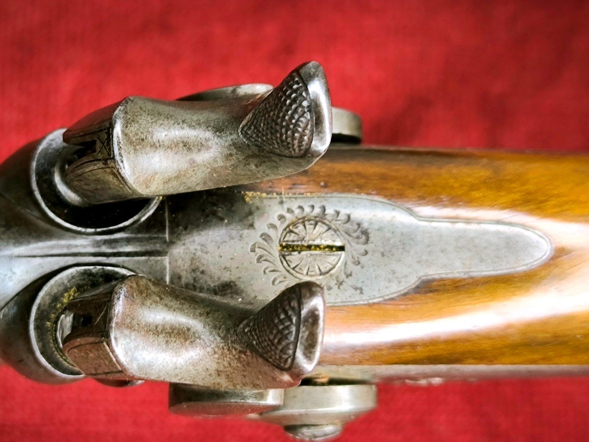 Pistolet Signé Jalabert Lamotte Modèle 1855 Civil De Luxe -photo-4