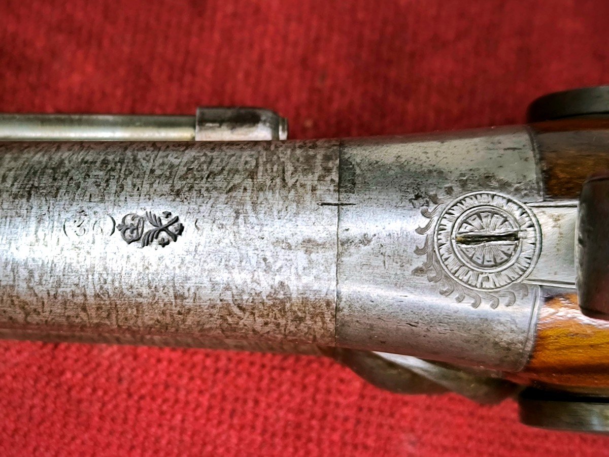 Pistolet Signé Jalabert Lamotte Modèle 1855 Civil De Luxe -photo-2