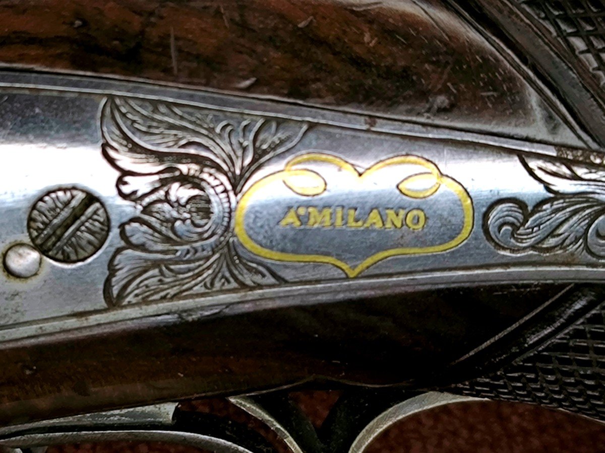 Italian Pistol Signed Calabresi In Milano -photo-2