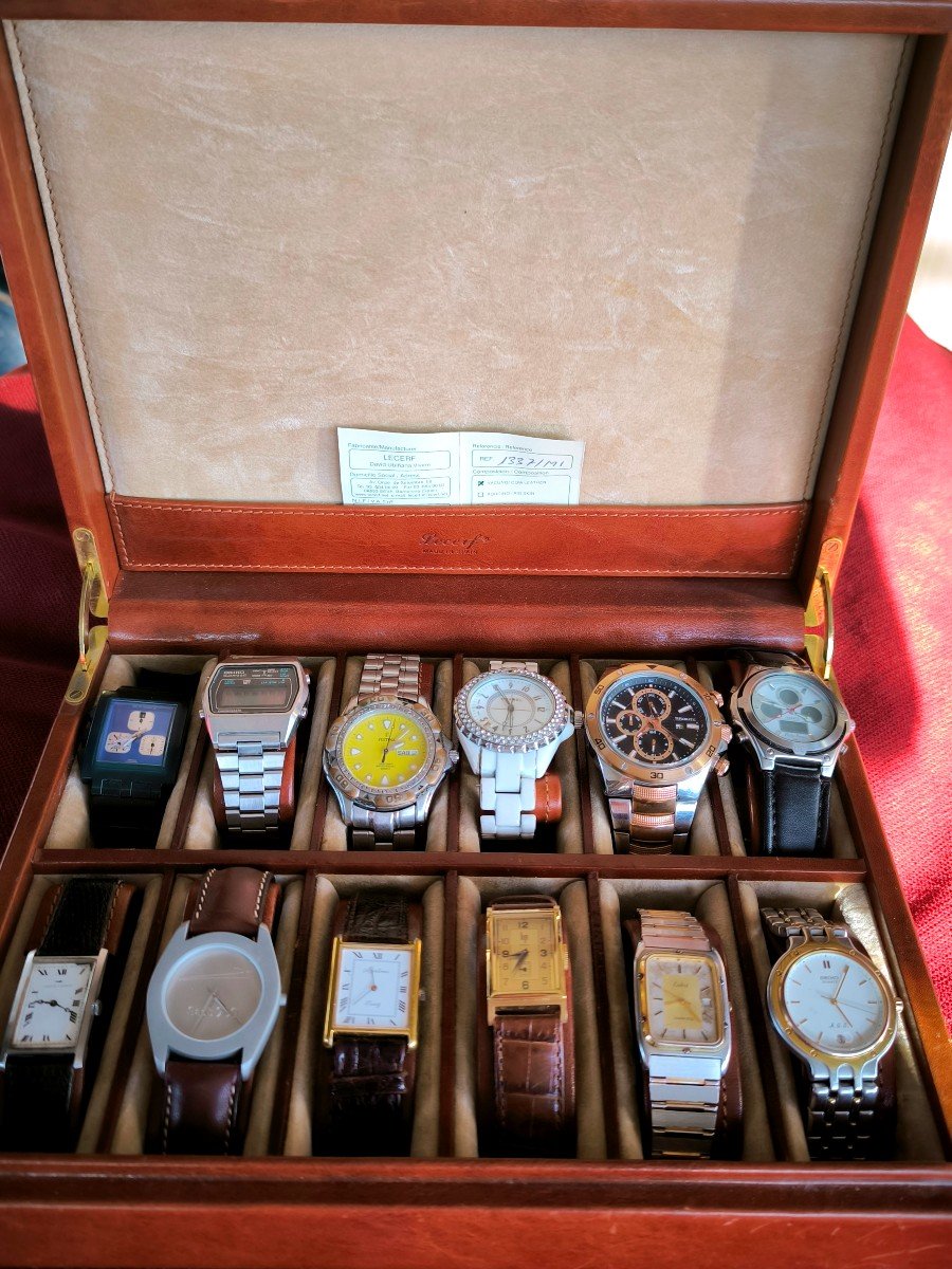 Coffret En Cuir Lecerf Avec 12 Montres