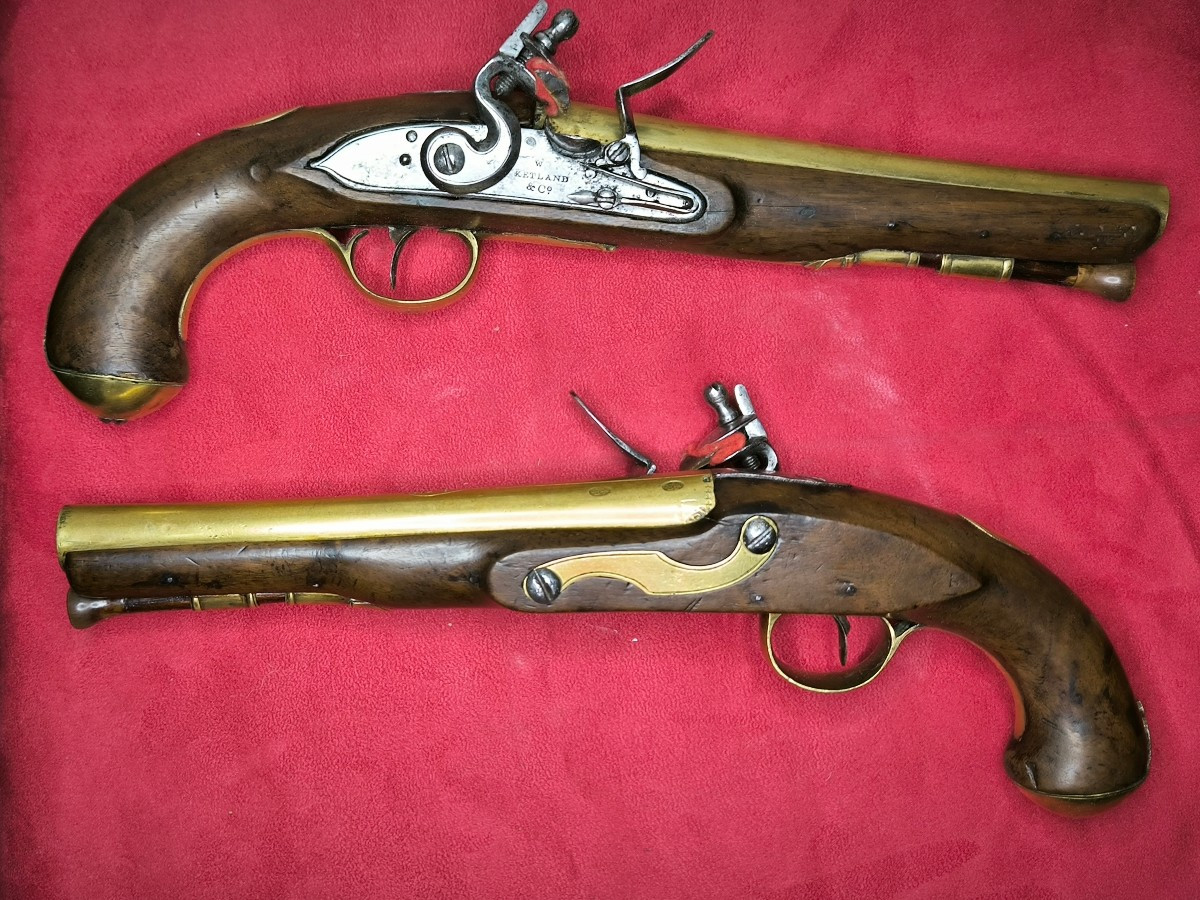 Pair Of English Ketland Naval Flintlock Pistols, Early 19th Century -photo-4