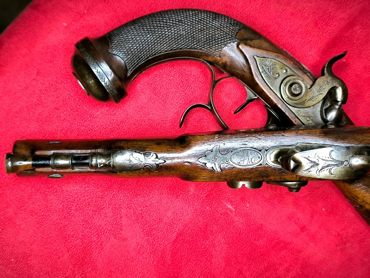 Pair Of Late Empire Early Restoration Piston Pistols -photo-5